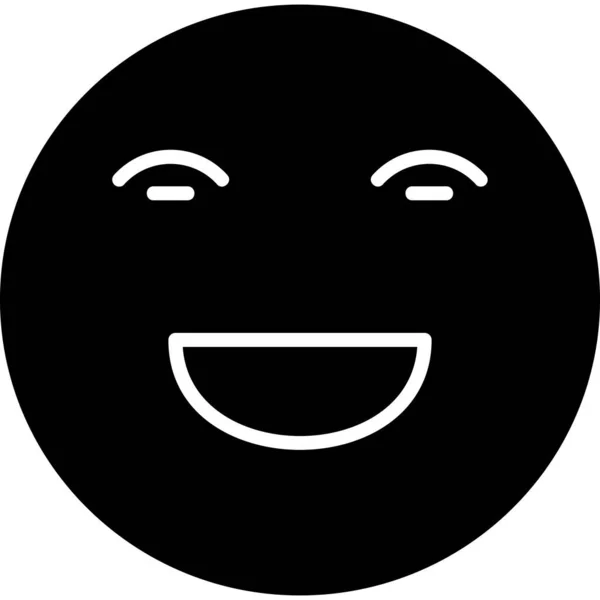 Happy Face Emoji Jednoduchá Ikona Ilustrace — Stockový vektor