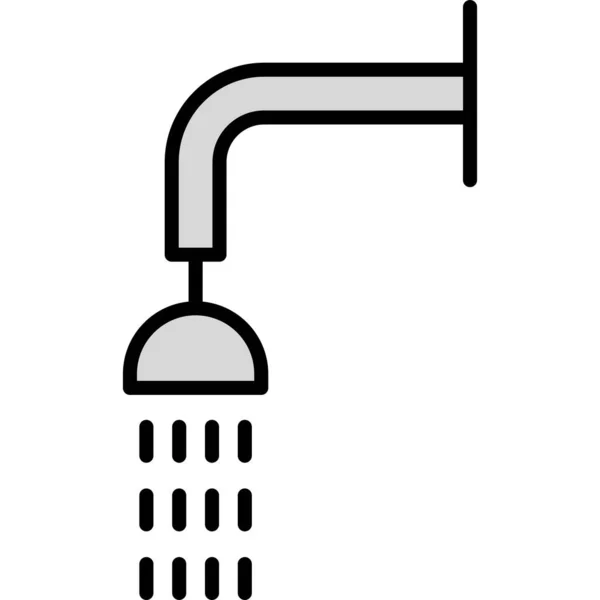 Shower Icon White Color Vector Illustration — Stock Vector