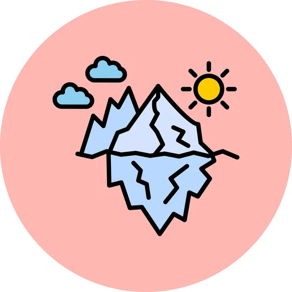 Веб Іконка Льодовика Векторні Ілюстрації — стоковий вектор