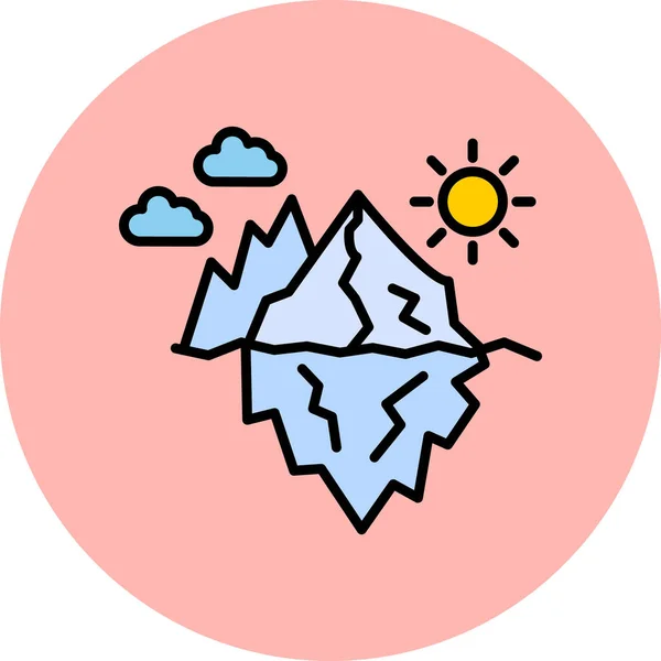 Ilustración Vector Icono Web Glaciar — Vector de stock