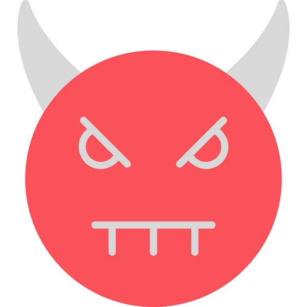 Face Diable Illustration Simple Symbole Maléfique — Image vectorielle