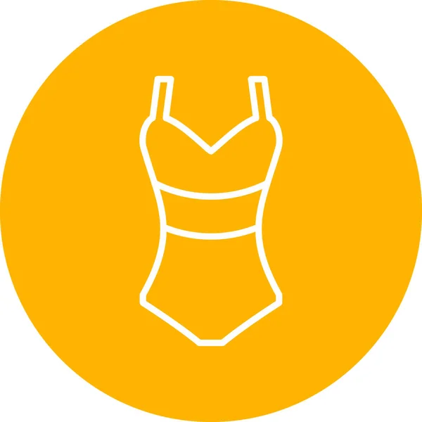 Mujer Traje Baño Icono Web Ilustración — Vector de stock