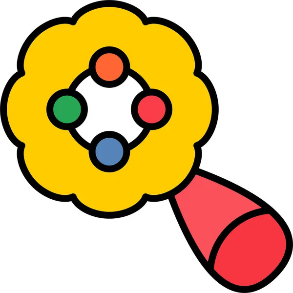 Rattle Toy Icon Vector Illustration Simple Design — Stock Vector