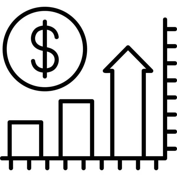 Graf Finančního Růstu Jednoduchá Ilustrace — Stockový vektor
