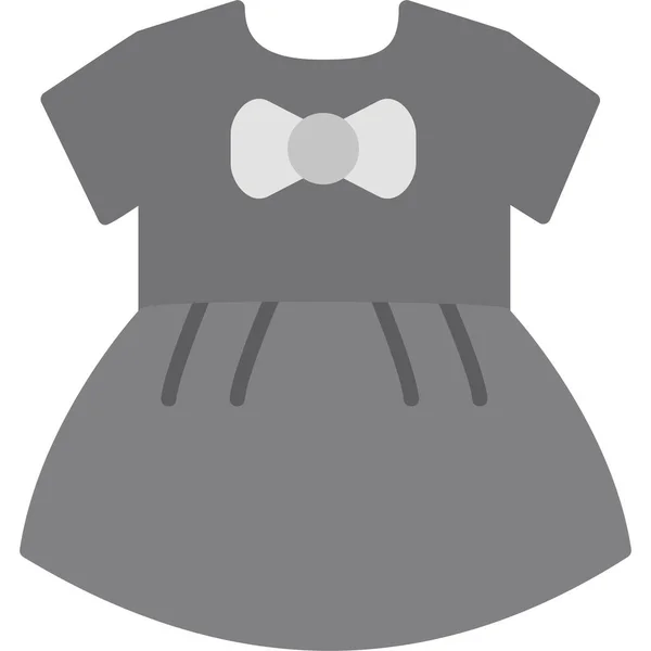 Baby Girls Dress Ikona Wektor Ilustracja — Wektor stockowy