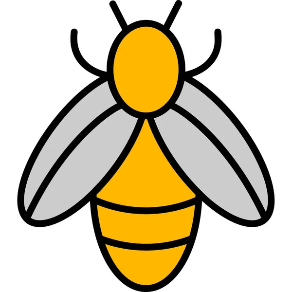 Милый Мультфильм Пчела Веб Простая Иллюстрация — стоковый вектор