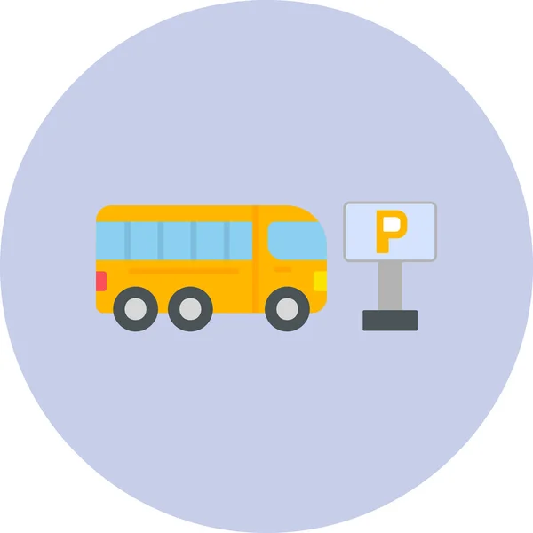 Bus Parking Icono Moderno Vector Ilustración — Archivo Imágenes Vectoriales