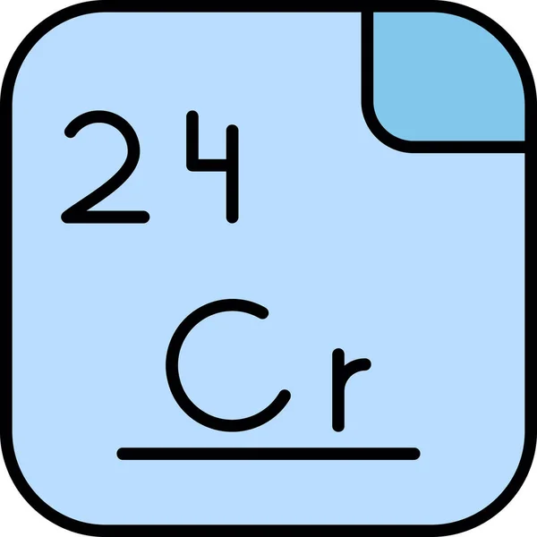 クロムはクロムと原子番号24の化学元素である これは群6における最初の元である 光沢があり 光沢があり 脆い遷移金属である ベクトルアイコン — ストックベクタ