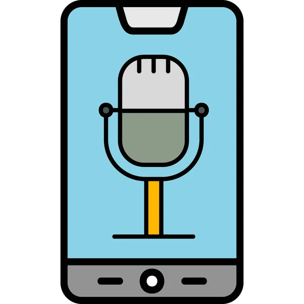 Phone Recording Modern Vector Icon Illustration — Stock Vector