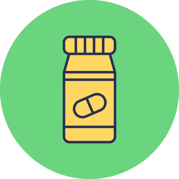 Pills Bottle Modern Vector Icon Illustration — Stockvektor