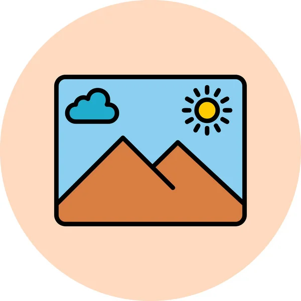 Berge Bild Web Symbol Vektor Illustration — Stockvektor