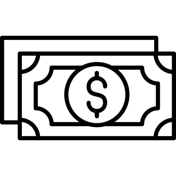 Pieniądze Znak Wektor Płaski Ikona Minimalna Linia Piktogram — Wektor stockowy