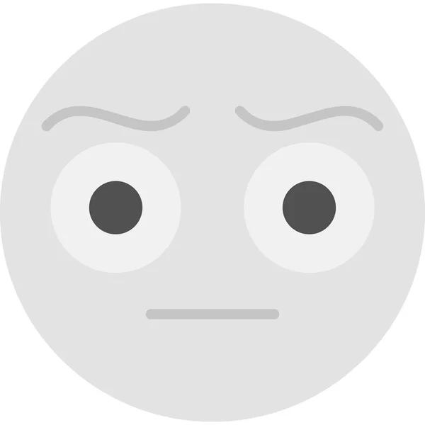 Emoticono Facial Perplejo Ilustración Simple Web — Vector de stock