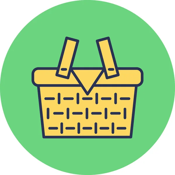 Picnic Basket Web Icon Simple Illustration — Stock Vector