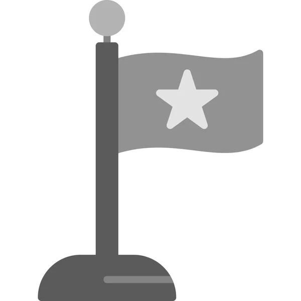 Στύλο Της Σημαίας Αστέρι Απεικόνιση Εικονιδίου Ιστού — Διανυσματικό Αρχείο