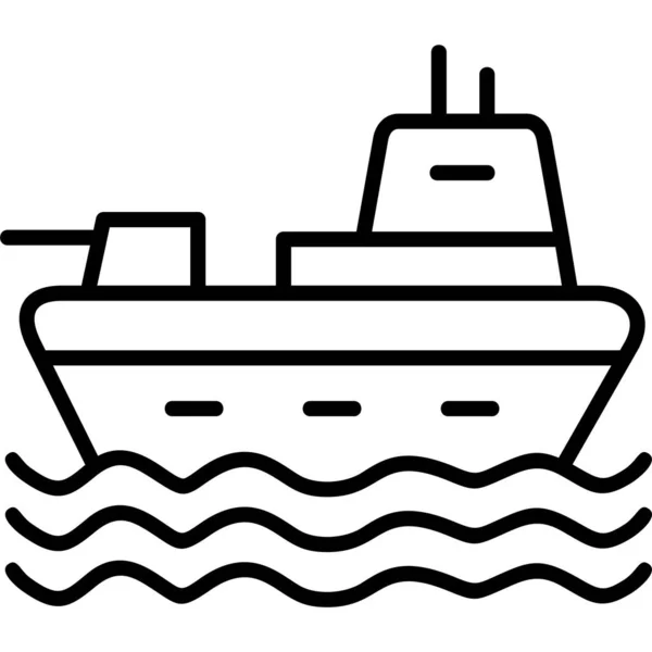 Hajó Ikonvektorának Ábrázolása — Stock Vector