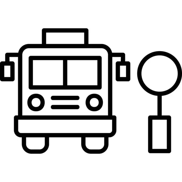 Ônibus Parar Ícone Moderno Ilustração Vetorial — Vetor de Stock