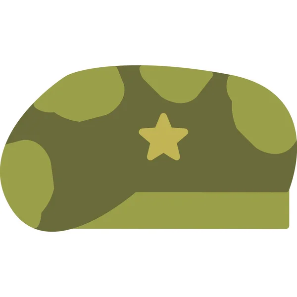 Icono Del Ejército Ilustración Plana Camuflaje Militar Icono Vector Sombrero — Archivo Imágenes Vectoriales