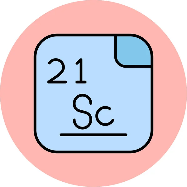 Scandium Est Élément Chimique Portant Symbole Numéro Atomique Elément Block — Image vectorielle