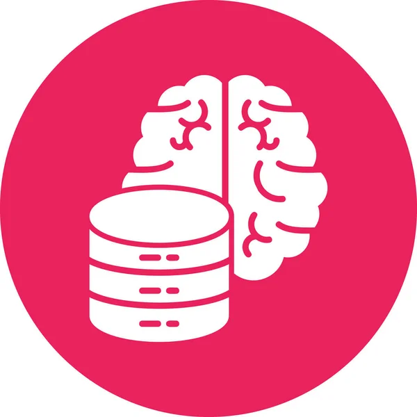 Brain Server Modern Vector Icon Illustration — Stok Vektör