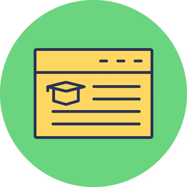 Online Education Simple Web Icon — Image vectorielle