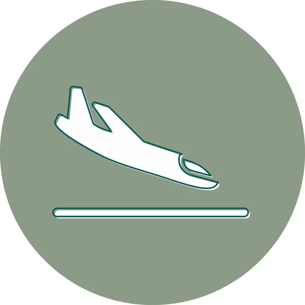 Landing Van Het Vliegtuig Web Icoon Eenvoudige Illustratie — Stockvector