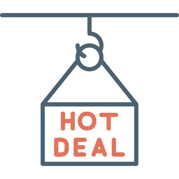 Hot Deal Tag Egyszerű Webes Illusztráció — Stock Vector