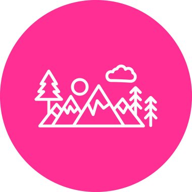 Peyzaj. Web simgesi basit illüstrasyon