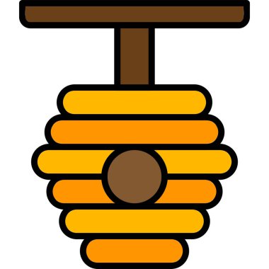 Arı kovanı simgesi vektör illüstrasyonu