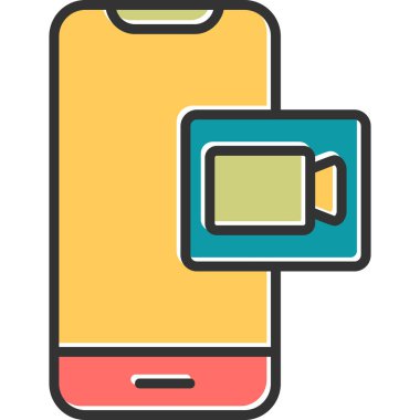 Video çağrısı modern simge, vektör illüstrasyonu