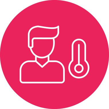 Sıcaklık belirtileri gösteren hasta çocuk. avatar illüstrasyonu 