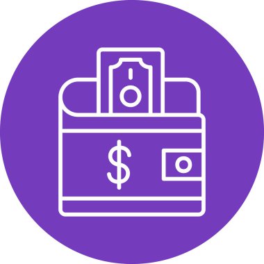 Cüzdan. Web simgesi basit illüstrasyon