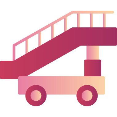 Uçak merdivenleri basit simge, vektör illüstrasyonu