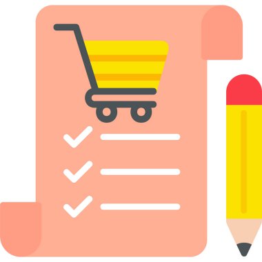 Alışveriş Listesi web simgesi basit illüstrasyon