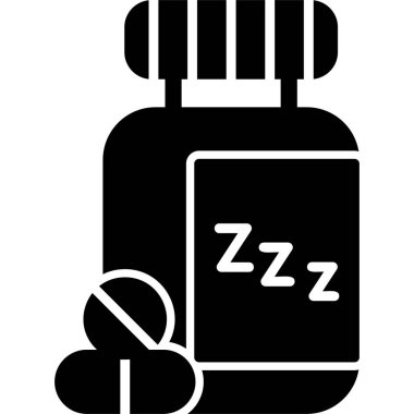 Uyku hapları web simgesi basit bir illüstrasyon