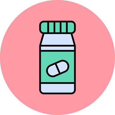 Pills bottle modern vector icon illustration