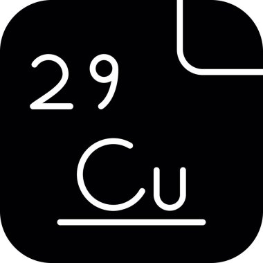 Bakır, kimyasal element, ağ basit illüstrasyon