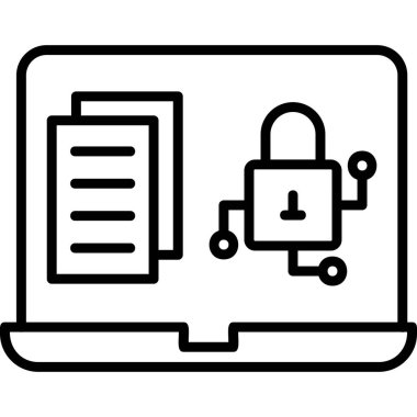 Şifrelenmiş veri modern simgesi, vektör illüstrasyonu 