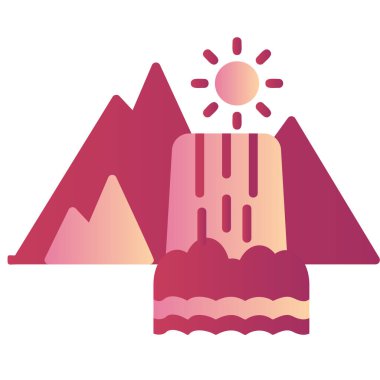 Şelale ikonu vektör illüstrasyonu