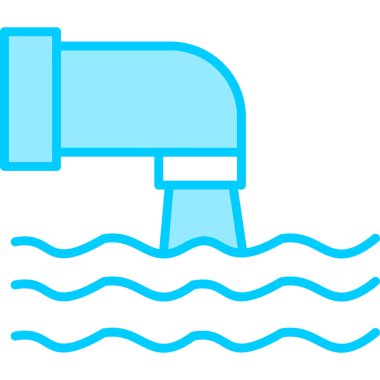 Atık Su, çizgi ikon vektör çizimi