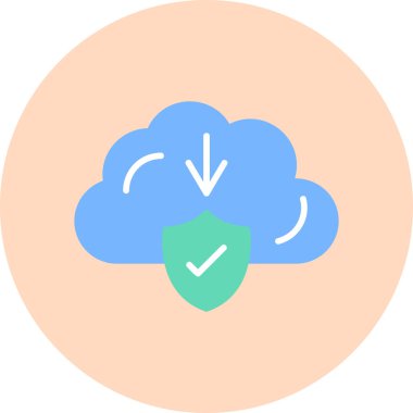 vector cloud storage technology icon illustration