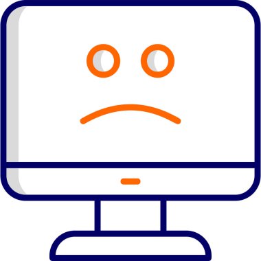 Mavi Ekran Web simgesi vektör illüstrasyonu