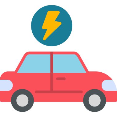 Electric Car modern simgesi, vektör illüstrasyonu