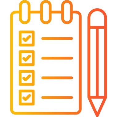 Not defteri web simgesi, vektör çizim