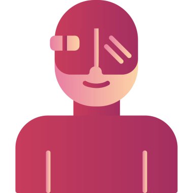 Geliştirilmiş gerçeklik gözlüğü simgesi, modern tasarım illüstrasyonu