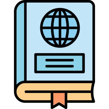 Coğrafya kitabı simgesi, modern tasarım illüstrasyonu