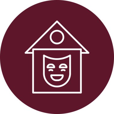 Tiyatro simgesi tasarımı, vektör illüstrasyonu