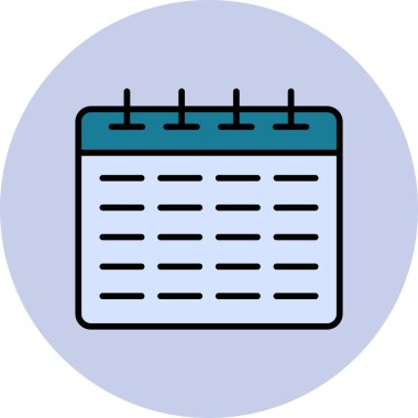 Takvim simgesi, vektör illüstrasyonu basit tasarım