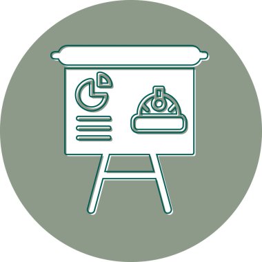 Sunum tahtası simgesi, vektör illüstrasyonu