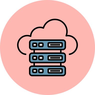 vector cloud storage technology icon illustration